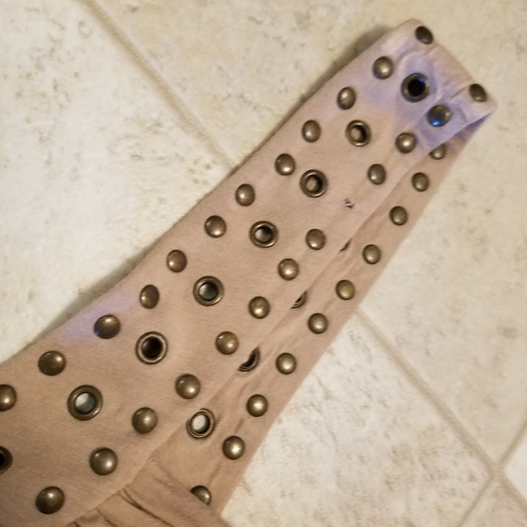 Boston Proper Muse taupe punk grommet midi sun dress - Picture 5 of 6